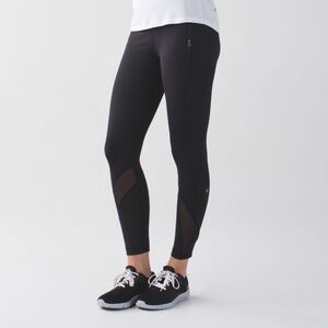 Lululemon Inspire Tight II Luxtreme black cropped legging zip pockets mesh 25” 6